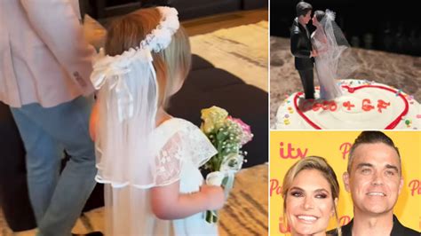 Robbie Williams' daughter Coco, 4, stars in emotional wedding .